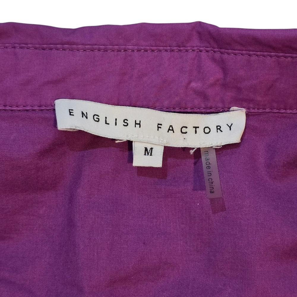 ENGLISH FACTORY TIERED‎ PUFF SLEEVE DRESS PURPLE M - Picture 8 of 15